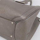 Salvatore Ferragamo Gancini Hand Bag Leather Silver Auth bs37886-11