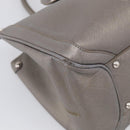 Salvatore Ferragamo Gancini Hand Bag Leather Silver Auth bs37886-12