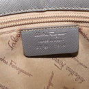 Salvatore Ferragamo Gancini Hand Bag Leather Silver Auth bs37886-16