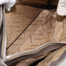Salvatore Ferragamo Gancini Hand Bag Leather Silver Auth bs37886-23