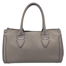 Salvatore Ferragamo Gancini Hand Bag Leather Silver Auth bs37886-3