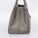 Salvatore Ferragamo Gancini Hand Bag Leather Silver Auth bs37886-4