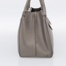 Salvatore Ferragamo Gancini Hand Bag Leather Silver Auth bs37886-5