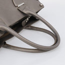 Salvatore Ferragamo Gancini Hand Bag Leather Silver Auth bs37886-7
