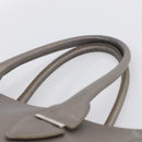 Salvatore Ferragamo Gancini Hand Bag Leather Silver Auth bs37886-8