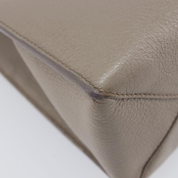 Balenciaga Paper Mini Hand Bag Leather 2way Beige Gold Tone 387477 Auth bs37887