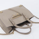 Balenciaga Paper Mini Hand Bag Leather 2way Beige Gold Tone 387477 Auth bs37887-6