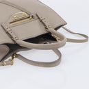 Balenciaga Paper Mini Hand Bag Leather 2way Beige Gold Tone 387477 Auth bs37887-7