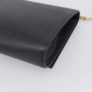 Salvatore Ferragamo Vala Chain Shoulder Bag Leather Black Gold Tone Auth bs37890-12