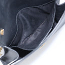 Salvatore Ferragamo Vala Chain Shoulder Bag Leather Black Gold Tone Auth bs37890-20