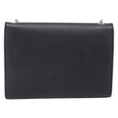 Salvatore Ferragamo Vala Chain Shoulder Bag Leather Black Gold Tone Auth bs37890-3