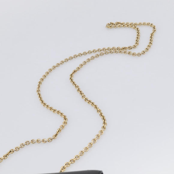 Salvatore Ferragamo Vala Chain Shoulder Bag Leather Black Gold Tone Auth bs37890