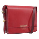 BURBERRY Grace Shoulder Bag Leather Red Gold Tone Auth bs37892A-1