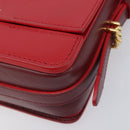 BURBERRY Grace Shoulder Bag Leather Red Gold Tone Auth bs37892A-10