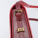 BURBERRY Grace Shoulder Bag Leather Red Gold Tone Auth bs37892A-14
