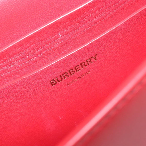 BURBERRY Grace Shoulder Bag Leather Red Gold Tone Auth bs37892A