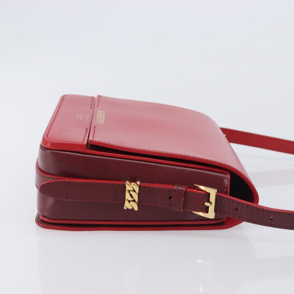 BURBERRY Grace Shoulder Bag Leather Red Gold Tone Auth bs37892A