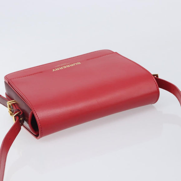 BURBERRY Grace Shoulder Bag Leather Red Gold Tone Auth bs37892A