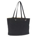 Salvatore Ferragamo Gancini Tote Bag Canvas Black Silver Auth bs37893A-1