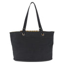 Salvatore Ferragamo Gancini Tote Bag Canvas Black Silver Auth bs37893A-2