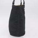 Salvatore Ferragamo Gancini Tote Bag Canvas Black Silver Auth bs37893A-4