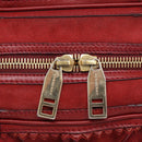 BURBERRY Boston Bag Leather Red Gold Tone Auth bs37894-16