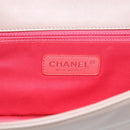 CHANEL Chain Shoulder Bag Patent Beige Silver CC Auth bs37895-18