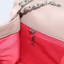 CHANEL Chain Shoulder Bag Patent Beige Silver CC Auth bs37895-22