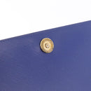 Salvatore Ferragamo Vala Chain Shoulder Bag Leather Blue Gold Tone Auth bs37896A-16