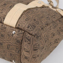 Salvatore Ferragamo Tote Bag Canvas Brown Silver Auth bs37897-12