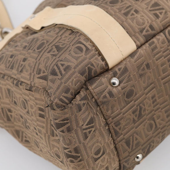 Salvatore Ferragamo Tote Bag Canvas Brown Silver Auth bs37897
