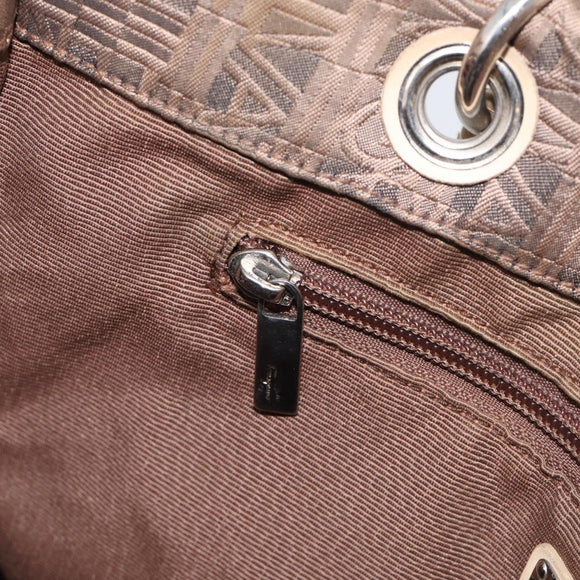 Salvatore Ferragamo Tote Bag Canvas Brown Silver Auth bs37897