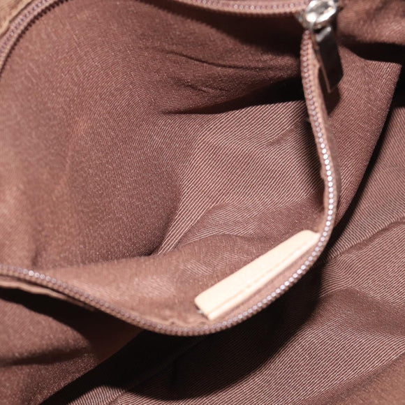 Salvatore Ferragamo Tote Bag Canvas Brown Silver Auth bs37897