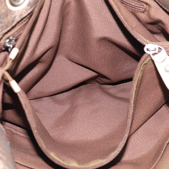 Salvatore Ferragamo Tote Bag Canvas Brown Silver Auth bs37897