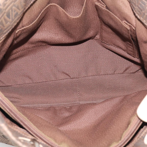 Salvatore Ferragamo Tote Bag Canvas Brown Silver Auth bs37897