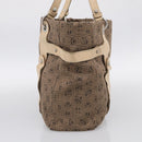 Salvatore Ferragamo Tote Bag Canvas Brown Silver Auth bs37897-5