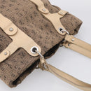 Salvatore Ferragamo Tote Bag Canvas Brown Silver Auth bs37897-6