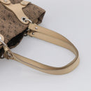 Salvatore Ferragamo Tote Bag Canvas Brown Silver Auth bs37897-7