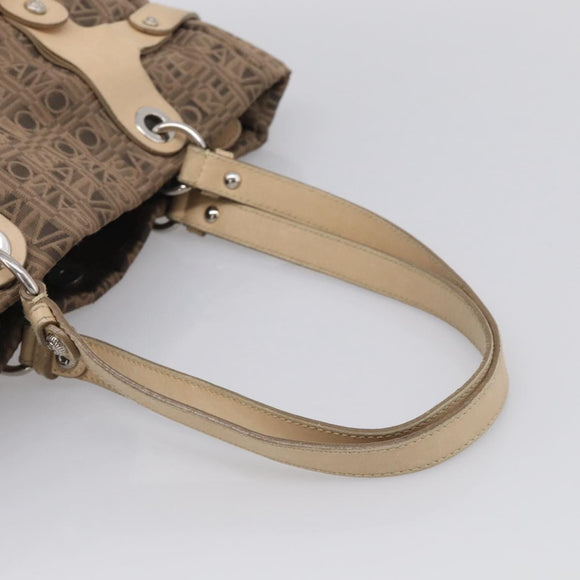 Salvatore Ferragamo Tote Bag Canvas Brown Silver Auth bs37897
