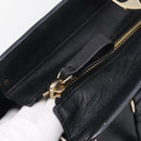Valentino Rock Studs Hand Bag Leather 2way Black Gold Tone Auth bs37898-19