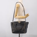 Valentino Rock Studs Hand Bag Leather 2way Black Gold Tone Auth bs37898-26