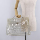 HERMES Vinyl Kelly Hand Bag Clear Gold Tone Auth bs37899-20