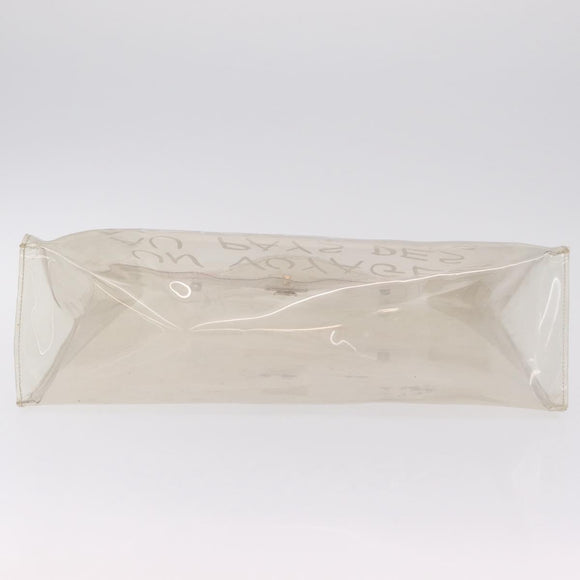 HERMES Vinyl Kelly Hand Bag Clear Gold Tone Auth bs37899