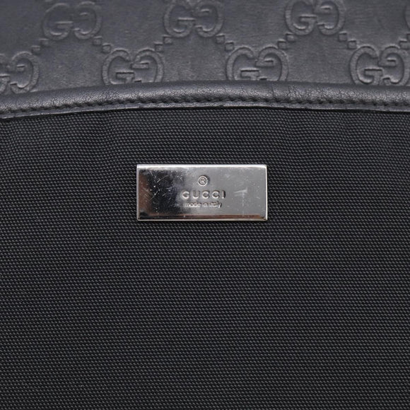 GUCCI GuccissimaGG Shoulder Bag Leather Black Silver 161822 Auth bs37902