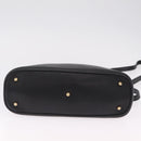 GUCCI Bamboo Hand Bag Leather 2way Black Gold Tone 000 2058 0290 0 Auth bs37903-11