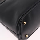 GUCCI Bamboo Hand Bag Leather 2way Black Gold Tone 000 2058 0290 0 Auth bs37903-12