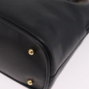 GUCCI Bamboo Hand Bag Leather 2way Black Gold Tone 000 2058 0290 0 Auth bs37903-13