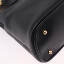 GUCCI Bamboo Hand Bag Leather 2way Black Gold Tone 000 2058 0290 0 Auth bs37903-14