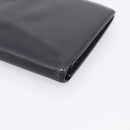 HERMES Bean Long Wallet Leather Black Gold Tone Auth bs37904-10