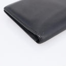 HERMES Bean Long Wallet Leather Black Gold Tone Auth bs37904-11